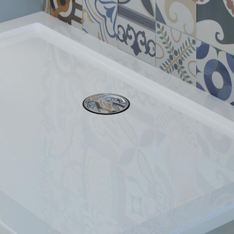 Piatto doccia in acrilico bordato bianco lucido mod. Flower 80x120x4 cm rettangolare