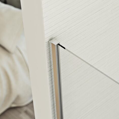 Parete doccia in vetro trasparente 8mm h 198 mod. Walk in Lato 120 cm