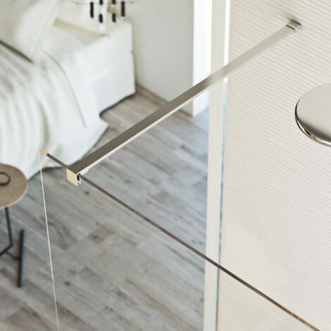 Parete doccia in vetro trasparente 8mm h 198 mod. Walk in Lato 120 cm
