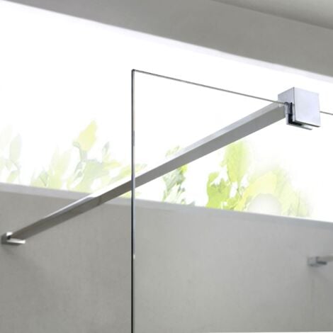 Parete doccia in vetro trasparente 8mm h 198 mod. Walk in Lato 120 cm