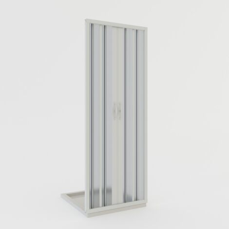 Porta doccia nicchia a soffietto in pvc H 185 con apertura centrale mod. Giglio 100 cm