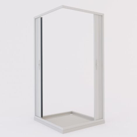 Box cabina doccia a soffietto in pvc cm H 185 con apertura centrale mod. Aster 70x70 cm