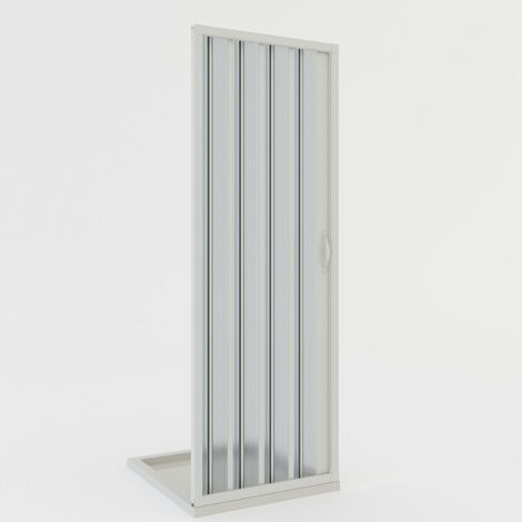 Porta doccia nicchia a soffietto in pvc H 185 con apertura laterale mod. Giglio 100 cm