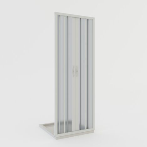 Porta doccia nicchia a soffietto in pvc H 185 con apertura centrale mod. Giglio 150 cm