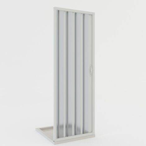 Porta doccia nicchia a soffietto in pvc H 185 con apertura laterale mod. Giglio 120 cm