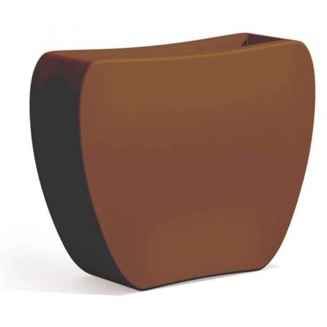 Vaso da giardino in resina doppio verso double face 100x31 cm h 80 mod. Heart colore Marrone
