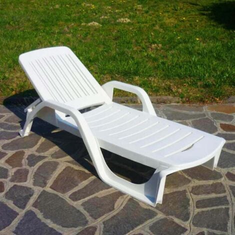 Lettino sdraio con ruote impilabile mare piscina mod. Zanzibar