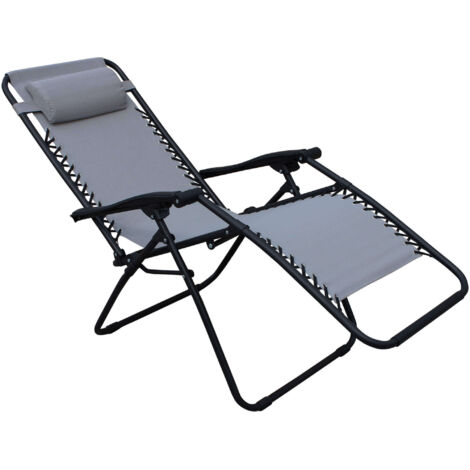 Sdraio poltrona relax pieghevole con struttura in acciao Antracite e tessuto Beige mod.Comfort (1/5)