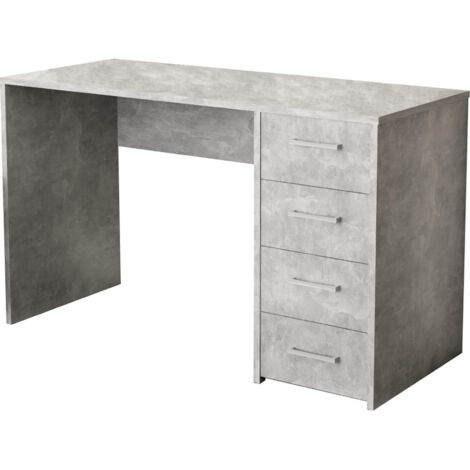 Scrivania tavolo porta pc con cassettiera di 120x50x74h cm per arredo casa ufficio di colore Grigio effetto cemento mod. Topaz (1/5)