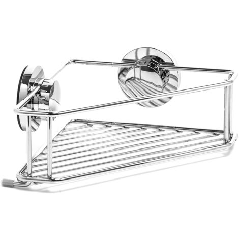 Mensola Angolare Doccia a Ventosa Cestello Portasapone Bagno New Chrome 2