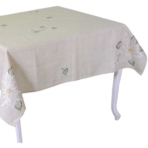 Tovaglia natalizia 140x320 tessuto beige decorazione natale (1/3)