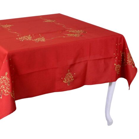 NIBLO Tovaglia runner da tavolo, decorazione da tavolo, tovaglia (arancione, tovaglia – 140 x 140 cm