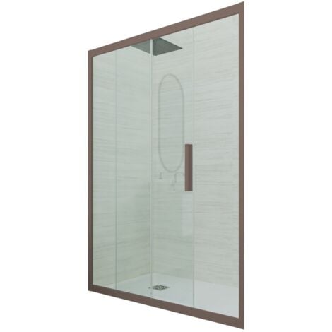 Porta doccia Chocolate scorrevole  cm nicchia vetro Deco