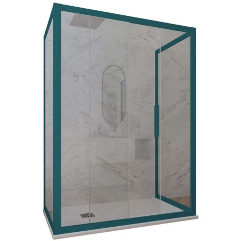 Box Doccia Angolare 80x140 Cm - Cristallo Sicurezza 6 Mm, Porte Scorrevoli, Made In Italy - Foto 3