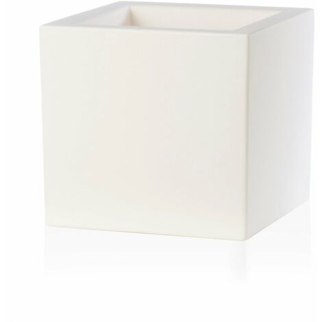 Vaso quadrato bianco 24,5x24,5 cm h 24,5 mod. Schio cubo