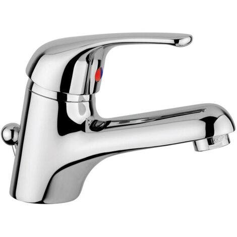 RUBINETTO LAVABO ALTO MISCELATORE CROMATO MANIGLIA TONDA