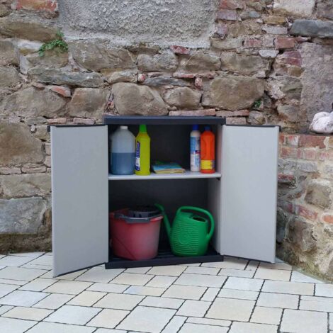 Armadio armadietto mobile basso esterno interno 1 ripiano box balcone in pvc