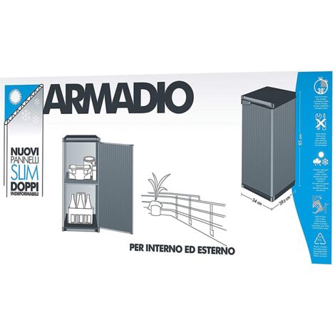Armadio armadietto mobile basso esterno interno 1 anta box balcone giardino pvc
