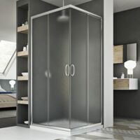 Box doccia angolare scorrevole vetro stampato h 185 mod. Junior 90x90 cm quadrato
