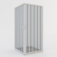 Box cabina doccia a soffietto in pvc cm H 185 con apertura centrale mod. Aster 70x70 cm
