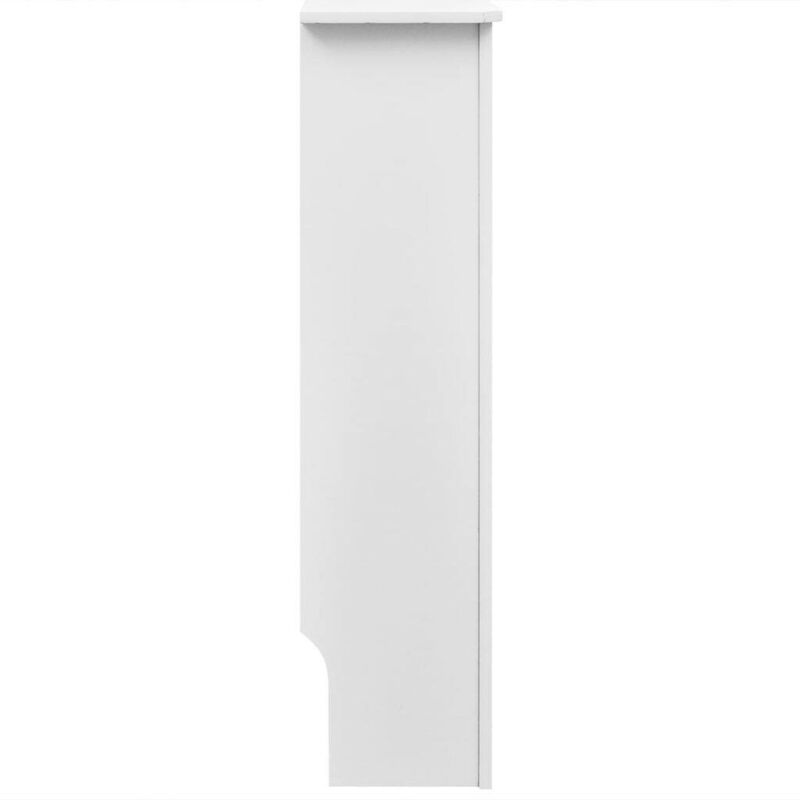 Sonni Cubre Radiadores Blanco pequeño con Lamas verticales Cubreradiadores Modernos 78x19x81.5 cm