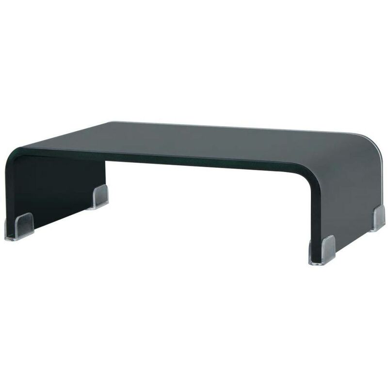 Soporte para TV/Elevador monitor cristal negro 100x30x13 cm