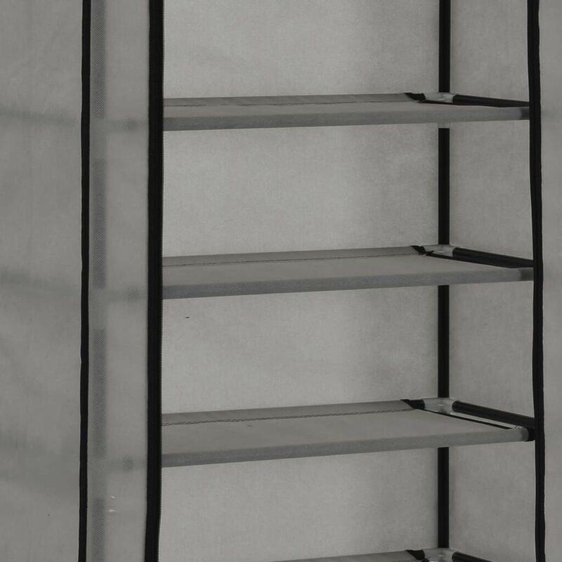 Mueble zapatero de tela con funda gris 57x29x162 cm, Zapateros