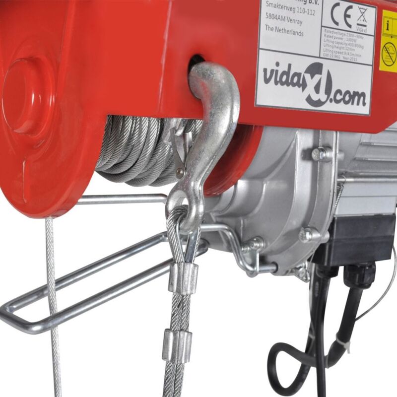 VEVOR 300/600Kg Polipasto Eléctrico Cabrestante de Cable Grúa Elevación  12m/min