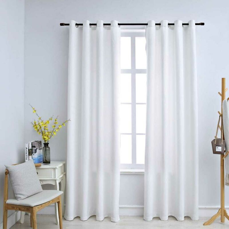 vidaXL Cortinas opacas con ganchos 2 piezas color óxido 140x225 cm