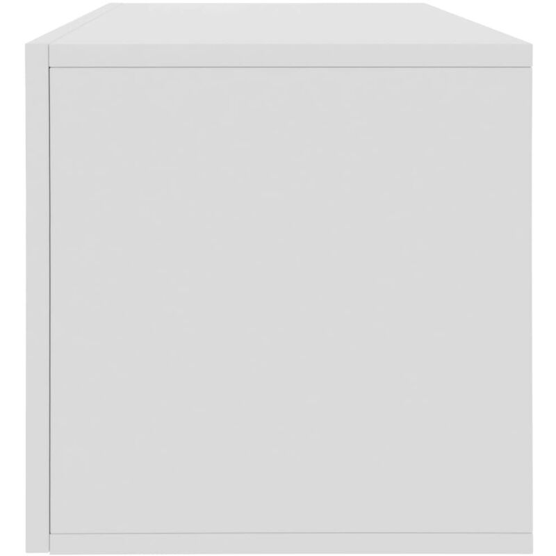 Hommoo Caja para discos de vinilo aglomerado blanco 71x34x36 cm