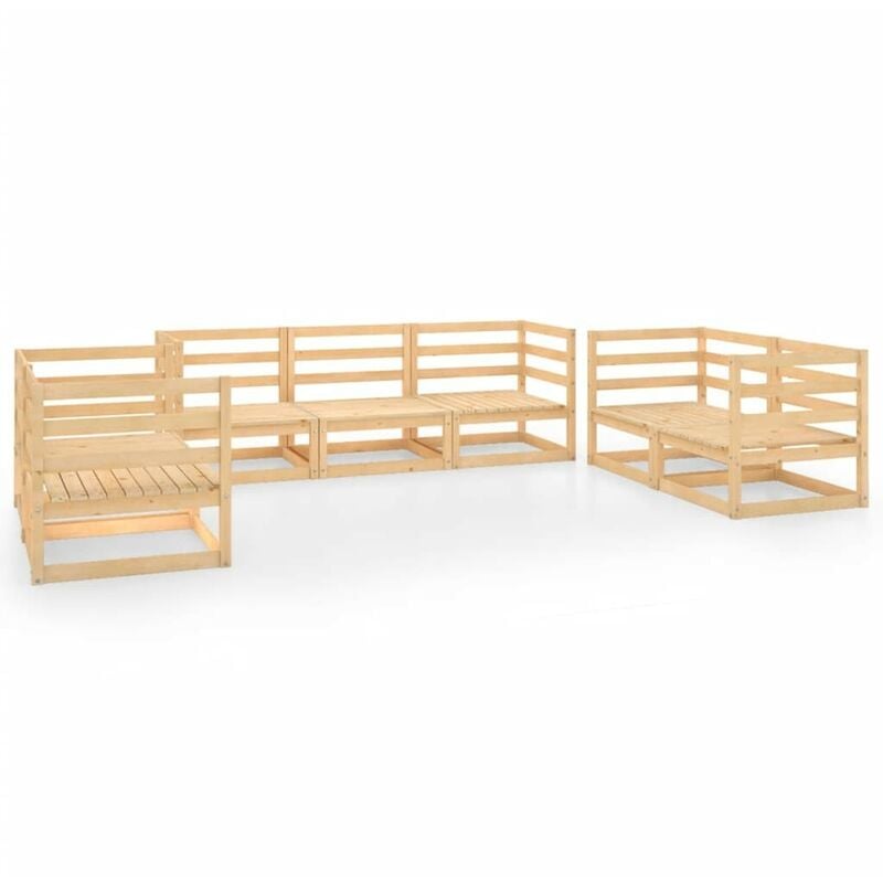 Hommoo Juego de muebles de jardin 7 piezas madera pino maciza