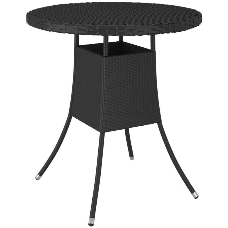 Hommoo Mesa de jardin ratan sintetico negro 70x70x73 cm