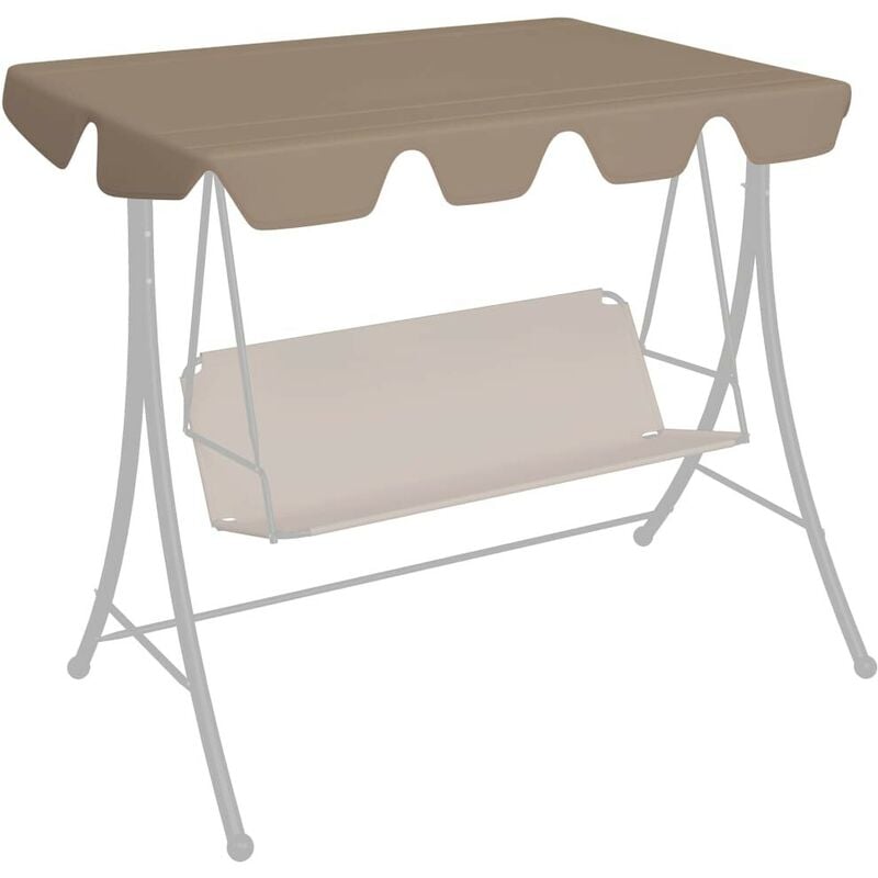 Hommoo Dosel de repuesto columpio de jardin taupe 150/130x70/105 cm