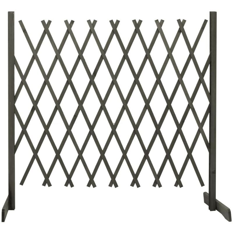 Hommoo Valla de jardin enrejada madera maciza de abeto gris 180x100 cm