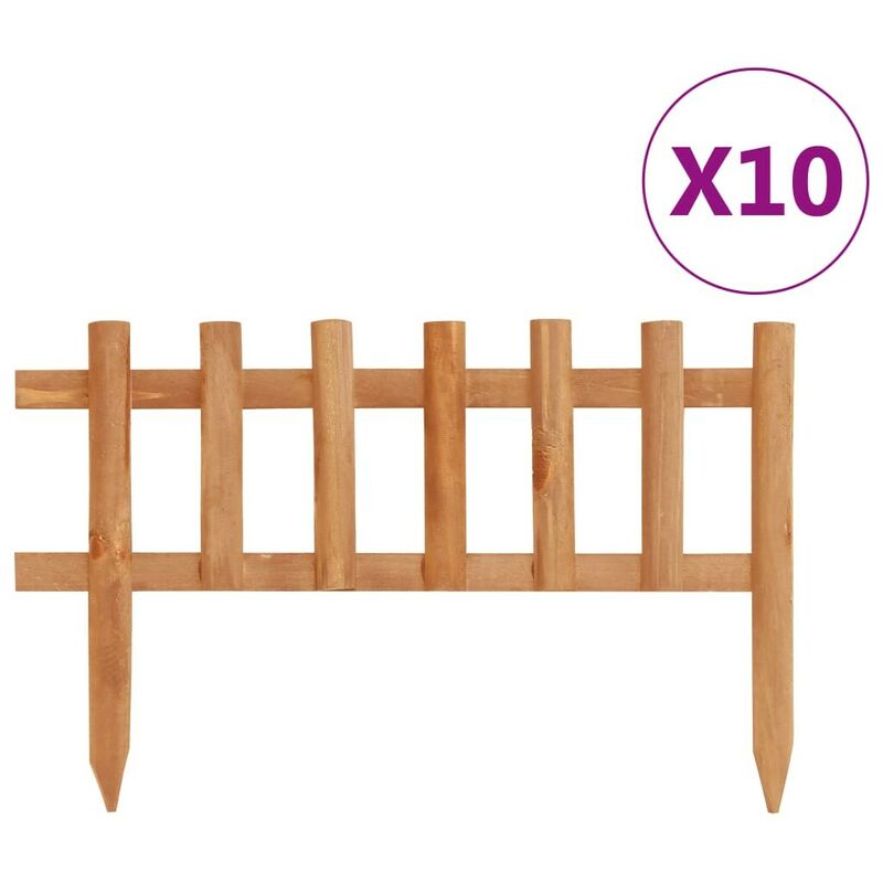 Hommoo Bordes de jardin 10 unidades madera de abeto 4,4 m