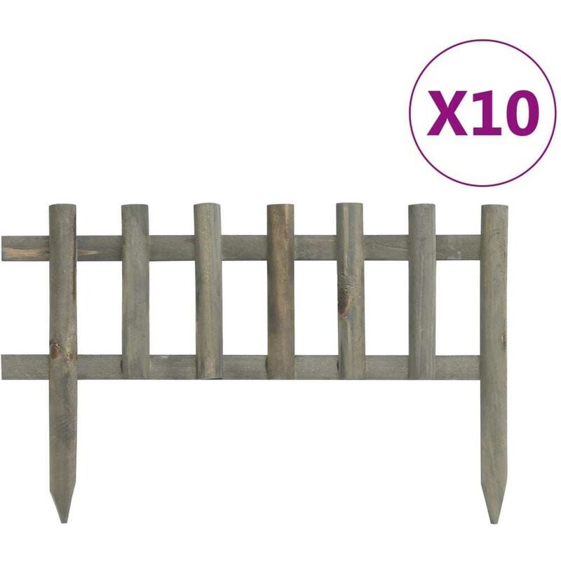 Hommoo Bordes de jardin 10 unidades madera de abeto 4,4 m