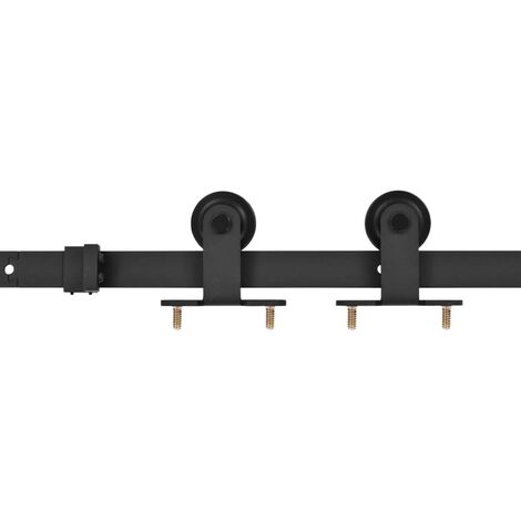 Hommoo Kit de herrajes para puerta corredera acero negro 183 cm