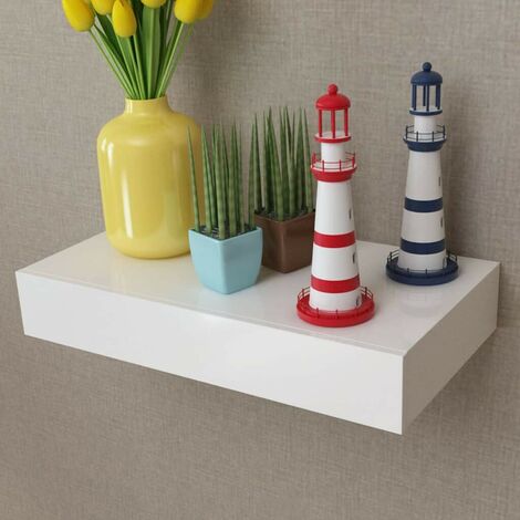 Hommoo Estantes de pared flotantes con cajones 2 uds blanco 48 cm
