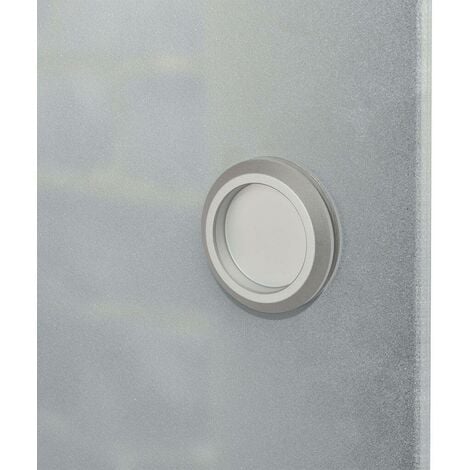Hommoo Puerta corredera de cristal y aluminio 178 cm plateado