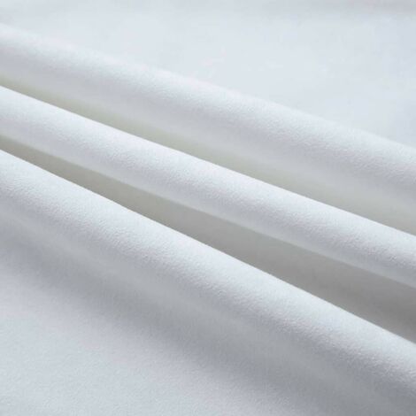 Par de cortinas fabricadas en poliéster con anillas de metal por 245 cm en  color blanco crudo VidaXL