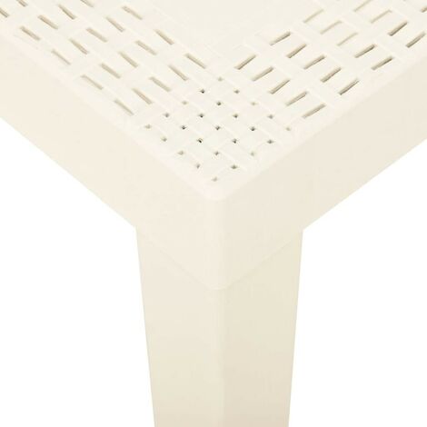 Mesa de jardín de plástico blanca 101x68x72 cm, Mesas de Jardín