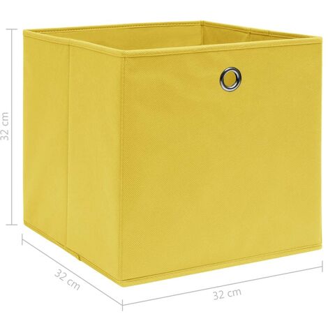Hommoo Cajas de almacenaje 10 unidades tela amarillo 32x32x32 cm