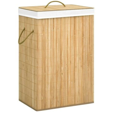 Canasto cesto para ropa sucia de bambu Organización Cestos y cajas