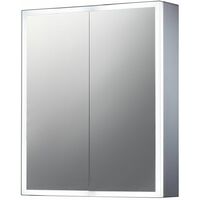 Keenware KBM-104 LED Bathroom Mirror Cabinet With Shaver Socket; 600x700mm