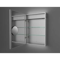 Keenware KBM-304 LED Bathroom Mirror Cabinet With Shaver Socket, Bluetooth Speakers & Internal Pull Out Shaver/Make Up Mirror; 700x500mm