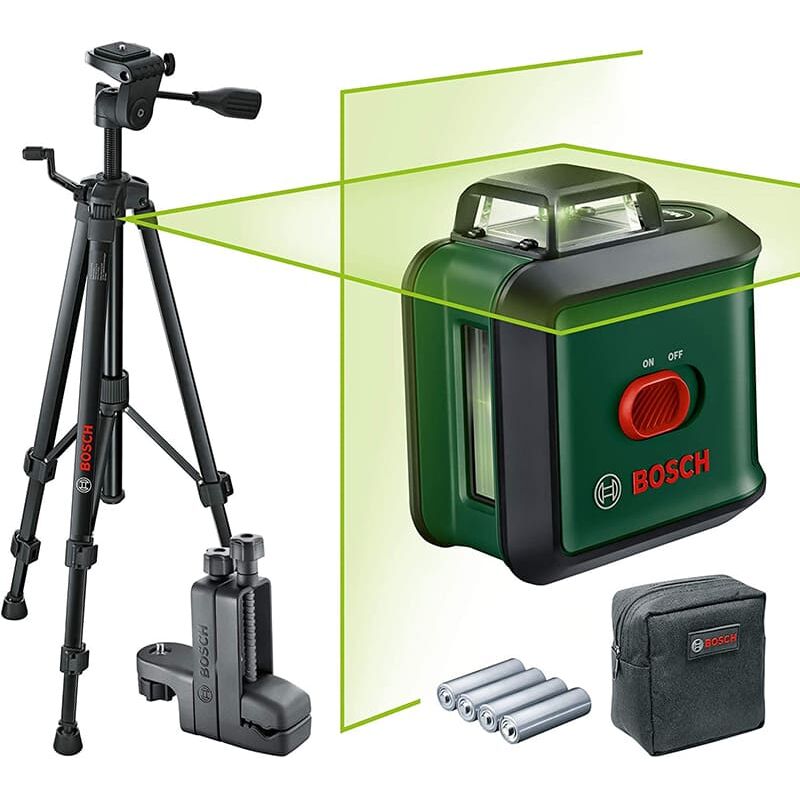 BOSCH NIVEL LÁSER DE LÍNEAS UNIVERSALLEVEL 360 CON TRÍPODE PRÉMIUM Y PINZA UNIVERSAL MM 3