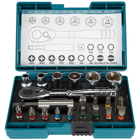 MAKITA B-54081 SET DE PUNTAS + LLAVE DE CARRACA (21P)