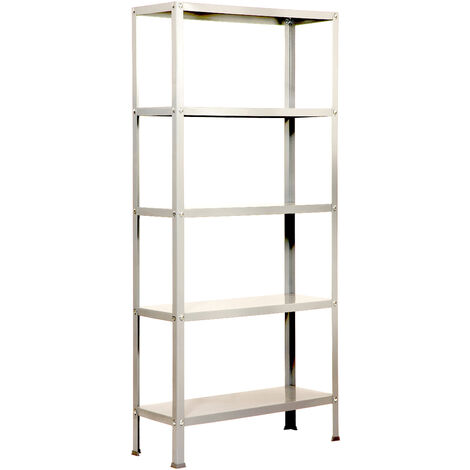 Estantería metálica con tornillos SIMON HOME de 5 estantes (180x100x30cm) BLANCO (1/5)