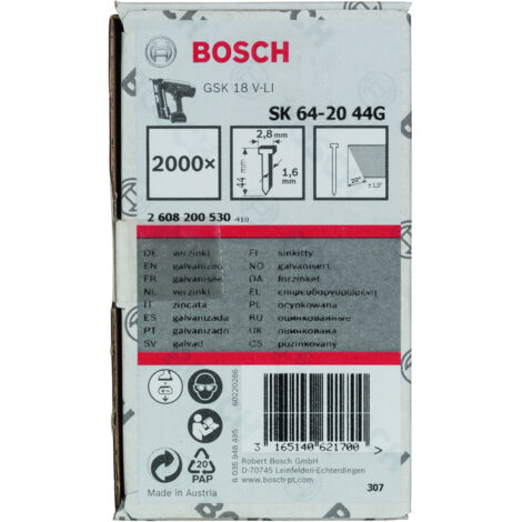 BOSCH GNH SK64-20G CLAVOS Medida de largo 44 MM. (1/2)