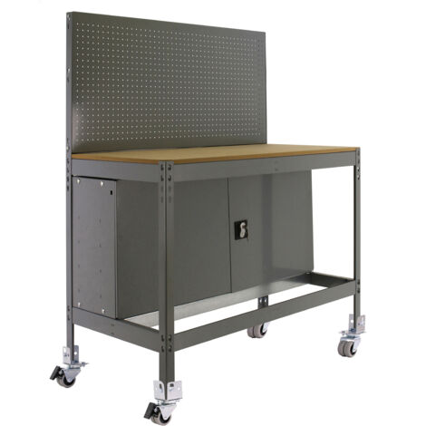 Mesa de Trabajo SIMONWORK con Ruedas BT 2 cabinet 900 gris/madera